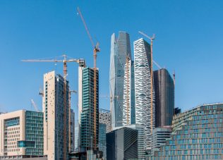 Buildings being constructed in the new King Abdullah Financial District in Riyadh