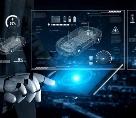 robotic arm tapping on digital screen